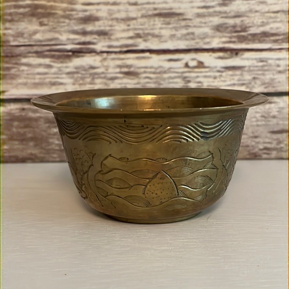 Other - VINTAGE ETCHED BRASS BOWL
